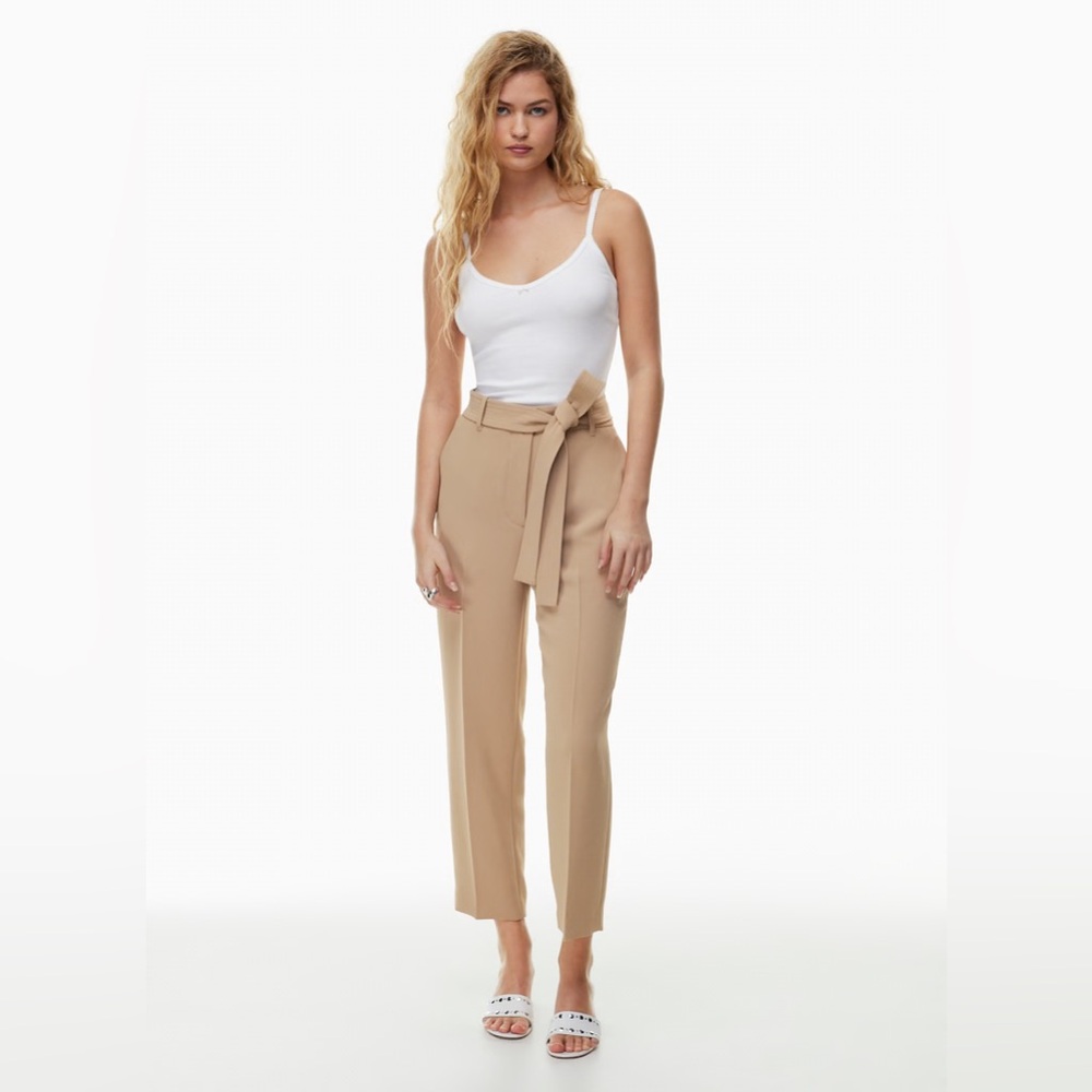Wilfred Tie Front Pant - Size 6, gold camel